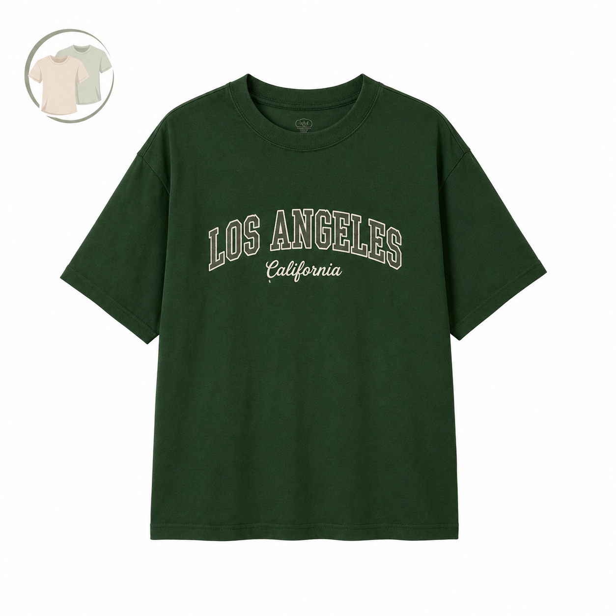 Dark Green Los Angeles Graphic T-Shirt