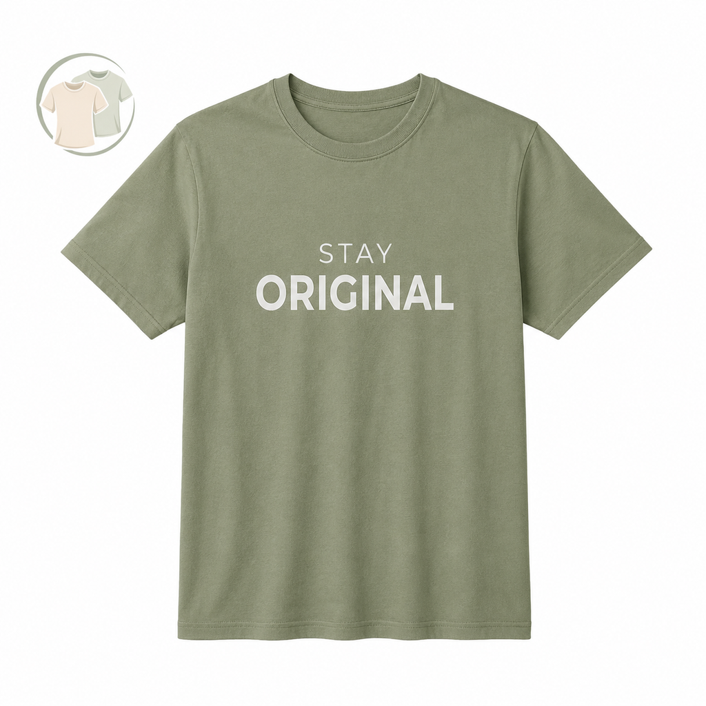 Sage Green Stay Original Cotton Blend T-Shirt