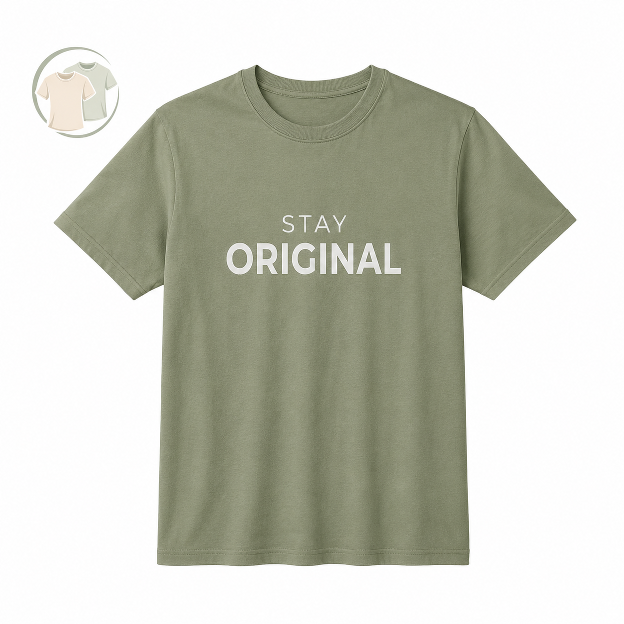 Sage Green Stay Original Cotton Blend T-Shirt