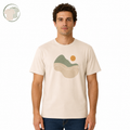 Beige Abstract Graphic Crew Neck T-Shirt
