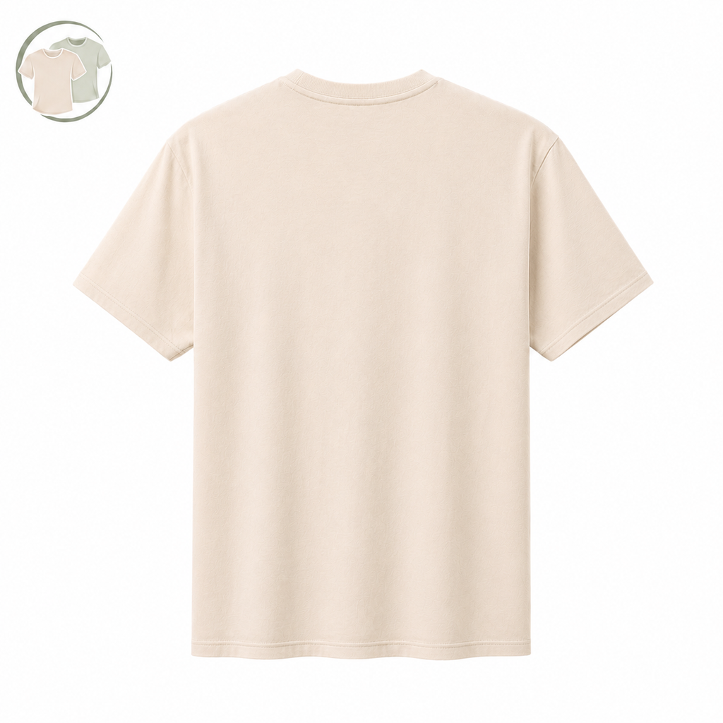 Beige Abstract Graphic Crew Neck T-Shirt